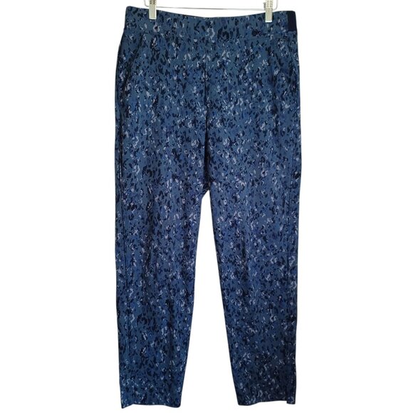 Athleta Pants Brooklyn Ankle Pull On Captivate Chrome Blue Stretch Womens 10 - Picture 9 of 11